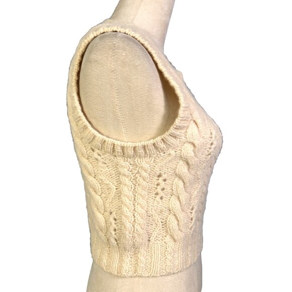 Vintage JG Hook Sweater Vest Cable Knit Cream Wool Hand Knit Shetland Fisherman - Picture 5 of 8